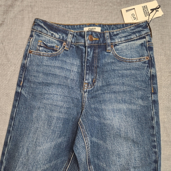 Oat New York raw hem distresses blue Denim jeans size 25 NWT - Picture 3 of 8